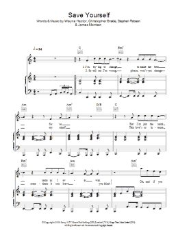 page one of Save Yourself (Piano, Vocal & Guitar Chords)