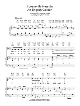page one of I Leave My Heart In An English Garden (Piano, Vocal & Guitar Chords)