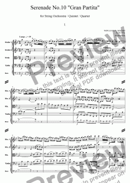 page one of Serenade No.10 "Gran Partita" - 1. Largo; Allegro molto