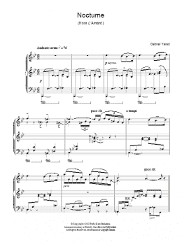 page one of Nocturne (from L'Amant) (Piano Solo)