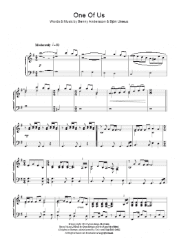 page one of One Of Us (Piano Solo)