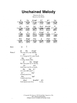 page one of Unchained Melody (Guitar Chords/Lyrics)