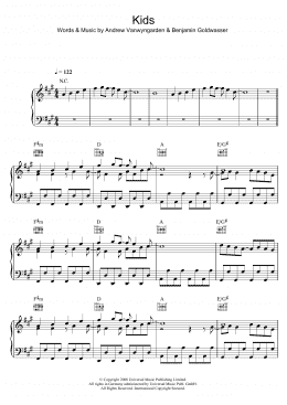 page one of Kids (Piano, Vocal & Guitar Chords)