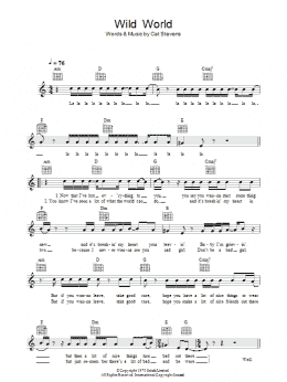 page one of Wild World (Lead Sheet / Fake Book)