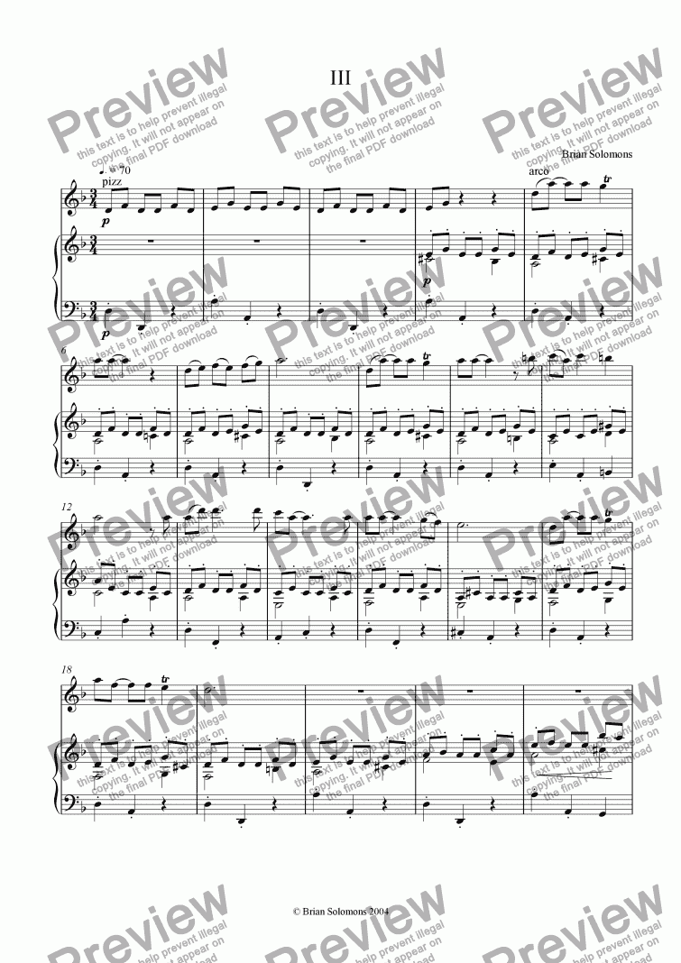 page one of Sonata for violin and piano (3rd movement)