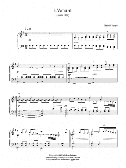 page one of L'Amant - Main Theme (from L'Amant) (Piano Solo)