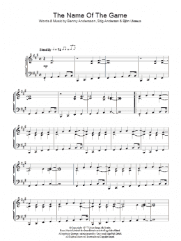 page one of The Name Of The Game (Piano Solo)
