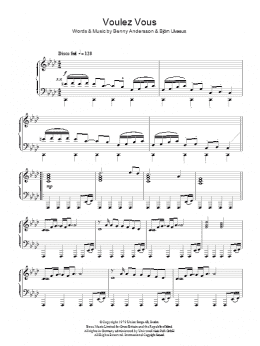 page one of Voulez Vous (Piano Solo)