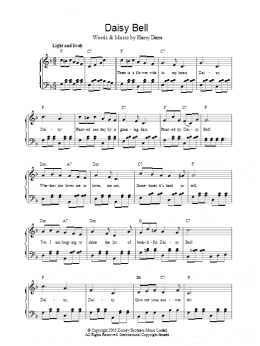 page one of Daisy Bell (Easy Piano)
