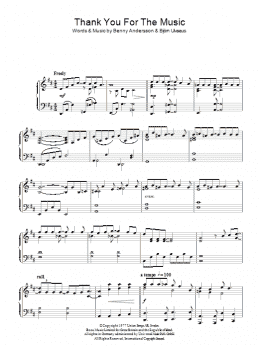 page one of Thank You For The Music (Piano Solo)