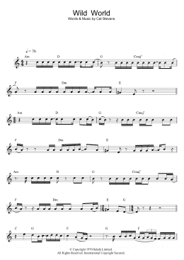 page one of Wild World (Flute Solo)