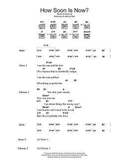 page one of How Soon Is Now? (Guitar Chords/Lyrics)