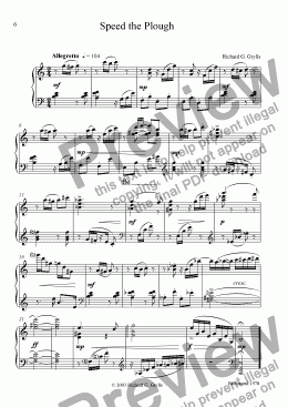 page one of Four Pieces for Piano (2. Speed the Plough)
