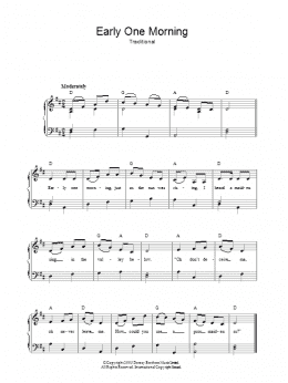 page one of Early One Morning (Easy Piano)