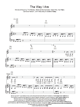 page one of The Way I Are (Piano, Vocal & Guitar Chords)