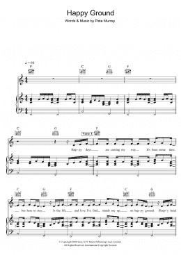 page one of Happy Ground (Piano, Vocal & Guitar Chords)
