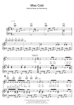 page one of Miss Cold (Piano, Vocal & Guitar Chords)