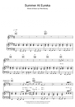 page one of Summer At Eureka (Piano, Vocal & Guitar Chords)