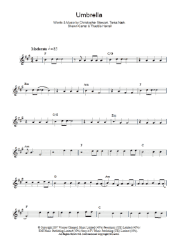 page one of Umbrella (Lead Sheet / Fake Book)