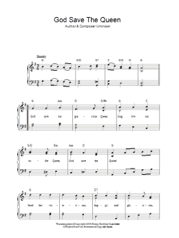 page one of God Save The Queen (Easy Piano)