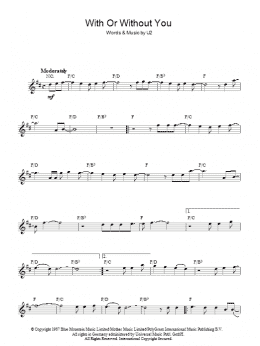 page one of With Or Without You (Lead Sheet / Fake Book)