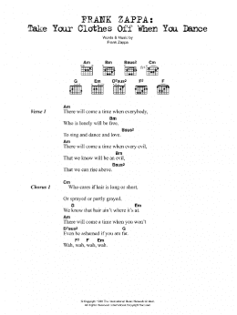 page one of Take Your Clothes Off When You Dance (Guitar Chords/Lyrics)