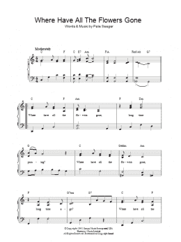 page one of Where Have All The Flowers Gone (Easy Piano)