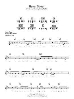 page one of Baker Street (Piano Chords/Lyrics)