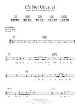 page one of It's Not Unusual (Piano Chords/Lyrics)