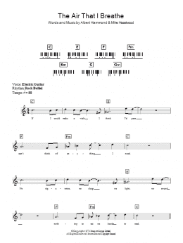 page one of The Air That I Breathe (Piano Chords/Lyrics)