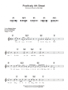 page one of Positively 4th Street (Piano Chords/Lyrics)