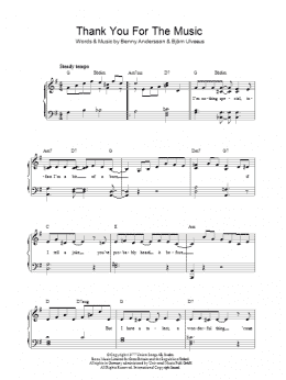 page one of Thank You For The Music (Easy Piano)