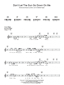 page one of Don't Let The Sun Go Down On Me (Piano Chords/Lyrics)