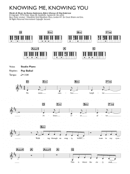 page one of Knowing Me, Knowing You (Piano Chords/Lyrics)