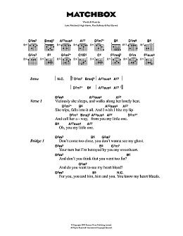 page one of Matchbox (Guitar Chords/Lyrics)