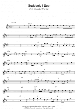 page one of Suddenly I See (Flute Solo)