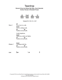 page one of Teardrop (Guitar Chords/Lyrics)