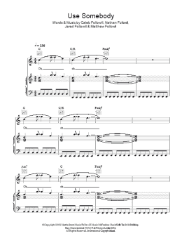 page one of Use Somebody (Piano, Vocal & Guitar Chords)
