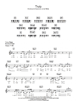 page one of Truly (Piano Chords/Lyrics)
