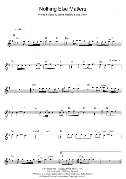 page one of Nothing Else Matters (Flute Solo)