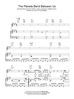 page one of The Planets Bend Between Us (Piano, Vocal & Guitar Chords)