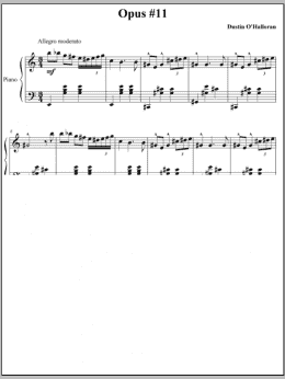 page one of Opus 11 (Piano Solo)