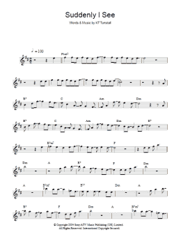 page one of Suddenly I See (Lead Sheet / Fake Book)