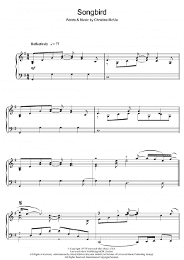page one of Songbird (Piano Solo)