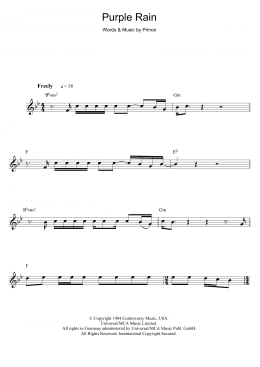 page one of Purple Rain (Flute Solo)