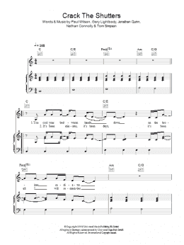 page one of Crack The Shutters (Piano, Vocal & Guitar Chords)