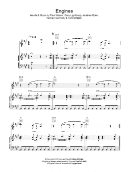 page one of Engines (Piano, Vocal & Guitar Chords)