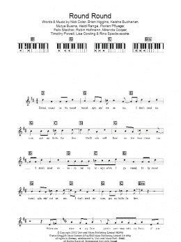 page one of Round Round (Piano Chords/Lyrics)
