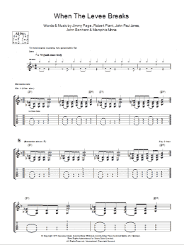 page one of When The Levee Breaks (Guitar Tab)