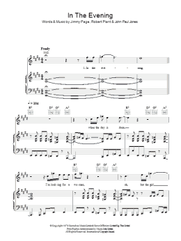 page one of In The Evening (Piano, Vocal & Guitar Chords)